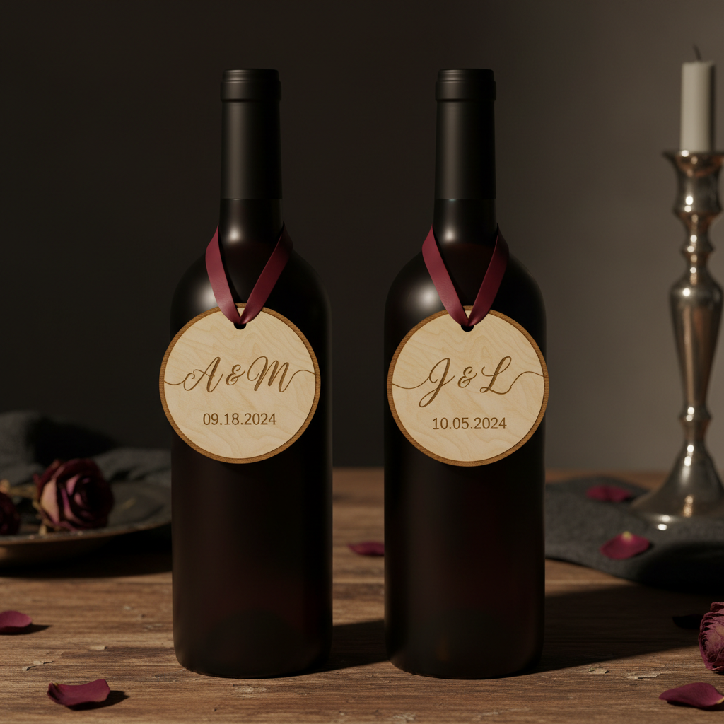 Custom engraved wine bottle labels